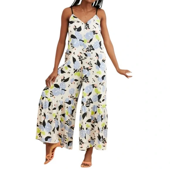 Hutch Floral Jumpsuit Medium Anthropologie - Picture 1 of 7